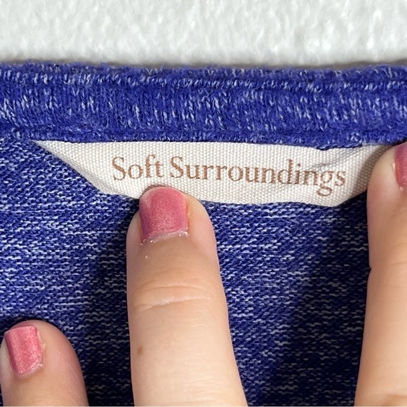 Soft Surroundings Blue Long Sleeve V-Neck Cozy Cabin Pullover Tunic Size XL - Picture 9 of 11